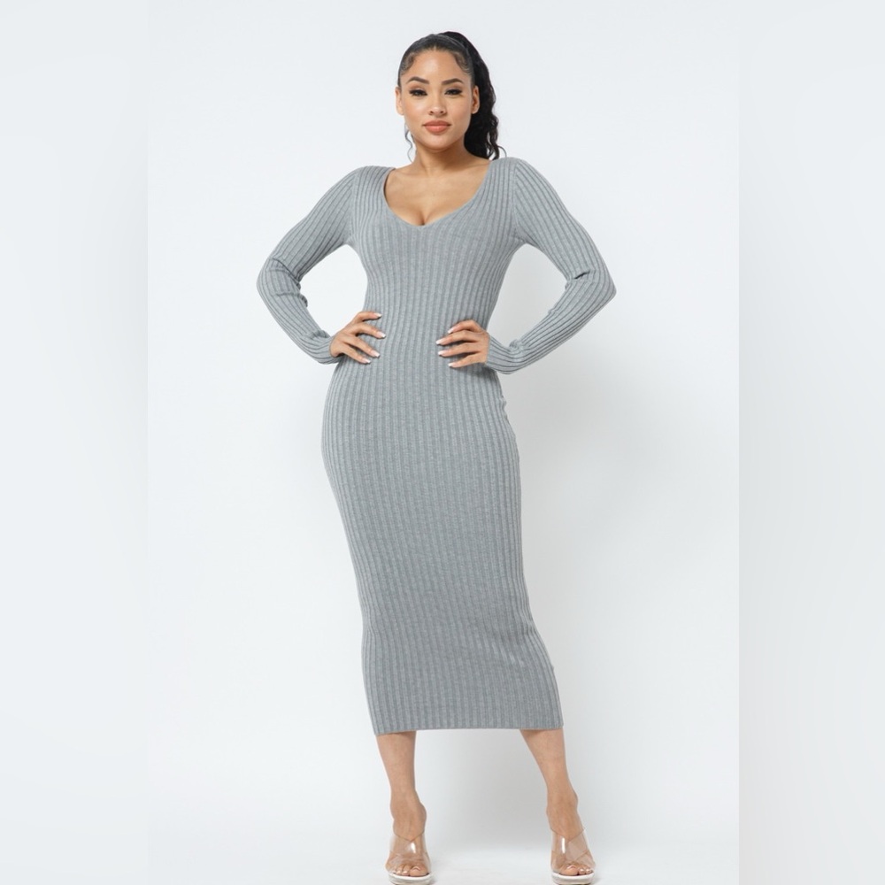 Hera Collection Gray Long Sleeve Dress